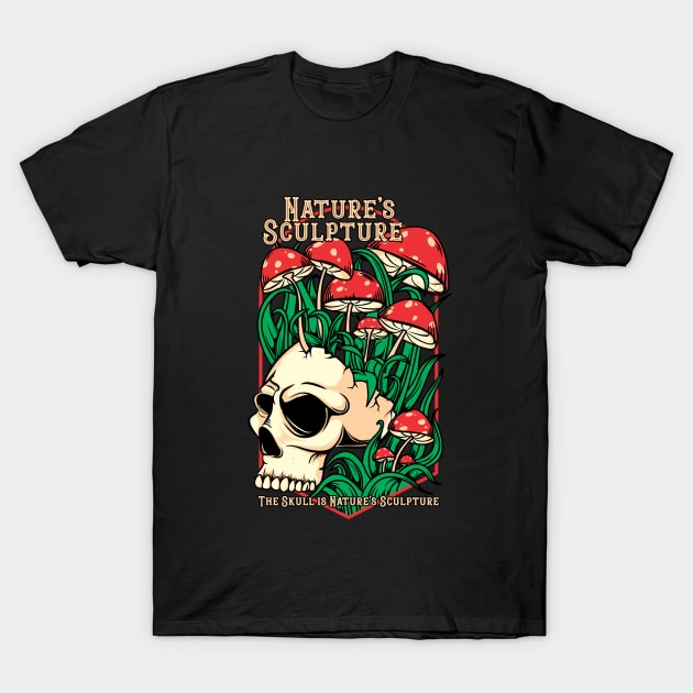 Skull Mushroom T-Shirt by EdSan Designs